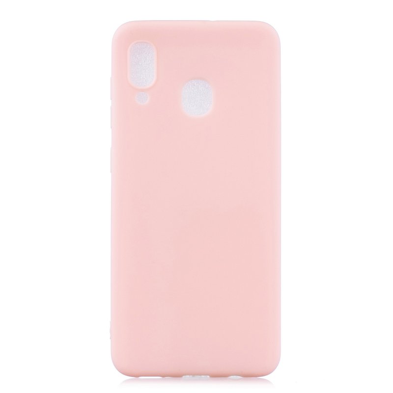 For Samsung A30 Lovely Candy Color Matte TPU Anti-scratch Non-slip Protective Cover Back Case Light pink