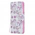 For Samsung A50 A70 Smartphone Case Overall Protective Phone Shell Lovely PU Leather Cellphone Cover with Card Slots  Watercolor flower