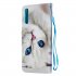 For Samsung A50 A70 Smartphone Case Overall Protective Phone Shell Lovely PU Leather Cellphone Cover with Card Slots  Red lip cat