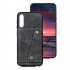For Samsung A50 Double Buckle Non slip Shockproof Cell Phone Case with Card Slot Bracket gray
