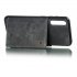 For Samsung A50 Double Buckle Non slip Shockproof Cell Phone Case with Card Slot Bracket gray