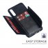 For Samsung A50 Double Buckle Non slip Shockproof Cell Phone Case with Card Slot Bracket black