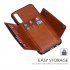 For Samsung A50 Double Buckle Non slip Shockproof Cell Phone Case with Card Slot Bracket Light Brown