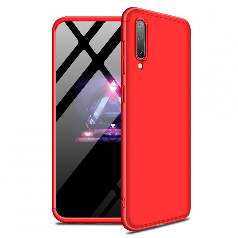 For Samsung A50 Ultra Slim PC Back Cover Non-slip Shockproof 360 Degree Full Protective Case red