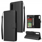 For Samsung A50 Wallet-type PU Leather Protective Phone Case with Buckle & 3 Card Position black