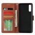 For Samsung A50 Wallet type PU Leather Protective Phone Case with Buckle   3 Card Position brown