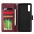 For Samsung A50 Wallet type PU Leather Protective Phone Case with Buckle   3 Card Position Red wine