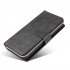 For Samsung A51 5G A71 5G Note 10 pro Pu Leather  Mobile Phone Cover Zipper Card Bag   Wrist Strap black