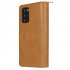 For Samsung A51 5G A71 5G Note 10 pro Pu Leather  Mobile Phone Cover Zipper Card Bag   Wrist Strap brown
