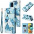 For Samsung A51 5g Mobile Phone Cover Marble Pattern Splicing Flip Phone Leather Case blue