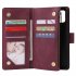 For Samsung A51 Case Smartphone Shell Precise Cutouts Zipper Closure Wallet Design Overall Protection Phone Cover  Wine red