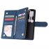 For Samsung A51 Case Smartphone Shell Precise Cutouts Zipper Closure Wallet Design Overall Protection Phone Cover  Blue