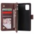 For Samsung A51 Case Smartphone Shell Precise Cutouts Zipper Closure Wallet Design Overall Protection Phone Cover  Coffee