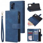 For Samsung A51 Case <span style='color:#F7840C'>Smartphone</span> Shell Precise Cutouts Zipper Closure Wallet Design Overall Protection Phone Cover Blue