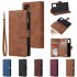 For Samsung A51 Case Smartphone Shell Precise Cutouts Zipper Closure Wallet Design Overall Protection Phone Cover  Coffee