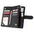 For Samsung A51 Case Smartphone Shell Precise Cutouts Zipper Closure Wallet Design Overall Protection Phone Cover  Black