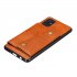 For Samsung A51 Cellphone Cover Back Case Double Buckle PU Leather with Card Slots Shell Light Brown