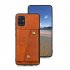 For Samsung A51 Cellphone Cover Back Case Double Buckle PU Leather with Card Slots Shell Light Brown