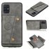 For Samsung A51 Cellphone Cover Back Case Double Buckle PU Leather with Card Slots Shell gray