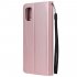 For Samsung A51 Phone Case PU Leather Shell All round Protection Precise Cutout Wallet Design Cellphone Cover  Rose gold