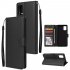 For Samsung A51 Phone Case PU Leather Shell All round Protection Precise Cutout Wallet Design Cellphone Cover  Black
