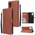 For Samsung A51 Phone Case PU Leather Shell All round Protection Precise Cutout Wallet Design Cellphone Cover  Brown