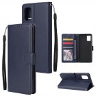 For Samsung A51 Phone Case PU Leather Shell All round Protection Precise Cutout Wallet Design Cellphone Cover  Blue