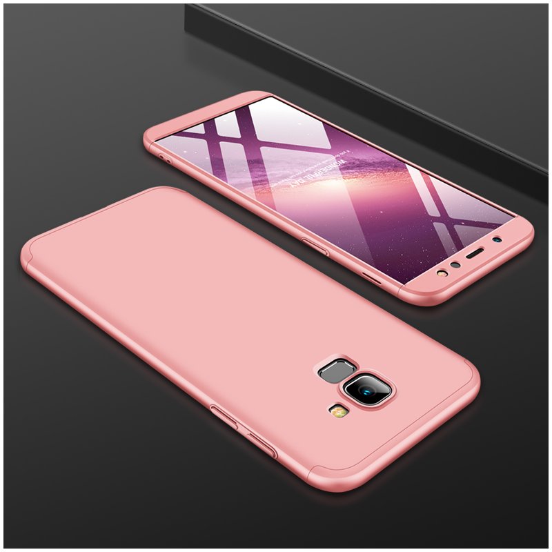 For Samsung A6 2018 360 Degree Protective Case Ultra Thin Hard Back Cover Rose gold