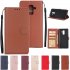 For Samsung A6 PLUS 2018 Flip type Leather Protective Phone Case with 3 Card Position wine red