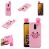 For Samsung A6 plus 2018 3D Cartoon Lovely Coloured Painted Soft TPU Back Cover Non slip Shockproof Full Protective Case Small pink pig