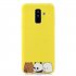 For Samsung A6 plus 2018 Cute Coloured Painted TPU Anti scratch Non slip Protective Cover Back Case with Lanyard yellow