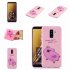 For Samsung A6 plus 2018 Cute Coloured Painted TPU Anti scratch Non slip Protective Cover Back Case with Lanyard Rose red