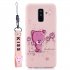 For Samsung A6 plus 2018 Cute Coloured Painted TPU Anti scratch Non slip Protective Cover Back Case with Lanyard Light pink