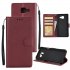 For Samsung A7 2017 A720 PU Leather Cell Phone Case Protective Cover Shell with Buckle  wine Red