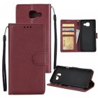 For Samsung A7 2017 A720 PU Leather Cell Phone Case Protective Cover Shell with Buckle  wine Red