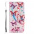 For Samsung A7 2018 3D Coloured Painted Leather Protective Phone Case with Button   Card Position   Lanyard Butterfly flying