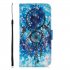 For Samsung A7 2018 3D Coloured Painted Leather Protective Phone Case with Button   Card Position   Lanyard Blue wind chime