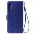 For Samsung A7 2018 A750 Solid Color PU Leather Zipper Wallet Double Buckle Protective Case with Stand   Lanyard black