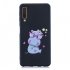 For Samsung A7 2018 Cartoon Lovely Coloured Painted Soft TPU Back Cover Non slip Shockproof Full Protective Case with Lanyard black