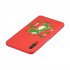 For Samsung A7 2018 Cartoon Lovely Coloured Painted Soft TPU Back Cover Non slip Shockproof Full Protective Case with Lanyard red