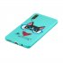 For Samsung A7 2018 Cartoon Lovely Coloured Painted Soft TPU Back Cover Non slip Shockproof Full Protective Case with Lanyard Light blue
