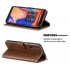 For Samsung A7 2018 Denim Pattern Solid Color Flip Wallet PU Leather Protective Phone Case with Buckle   Bracket black