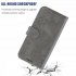 For Samsung A7 2018 Denim Pattern Solid Color Flip Wallet PU Leather Protective Phone Case with Buckle   Bracket gray