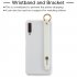 For Samsung A7 2018 Simple Solid Color Chic Wrist Rope Bracket Matte TPU Anti scratch Non slip Protective Cover Back Case 2 white
