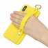 For Samsung A7 2018 Simple Solid Color Chic Wrist Rope Bracket Matte TPU Anti scratch Non slip Protective Cover Back Case 3 yellow