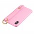 For Samsung A7 2018 Simple Solid Color Chic Wrist Rope Bracket Matte TPU Anti scratch Non slip Protective Cover Back Case 5 dark pink
