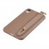 For Samsung A7 2018 Simple Solid Color Chic Wrist Rope Bracket Matte TPU Anti scratch Non slip Protective Cover Back Case 9 coffee