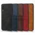 For Samsung A70 Cattlehide Grain PU Protective Case Back Cover with 2 Cards Pockets black