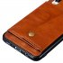 For Samsung A70 Double Buckle Non slip Shockproof Cell Phone Case with Card Slot Bracket Light Brown