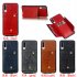 For Samsung A70 Double Buckle Non slip Shockproof Cell Phone Case with Card Slot Bracket black